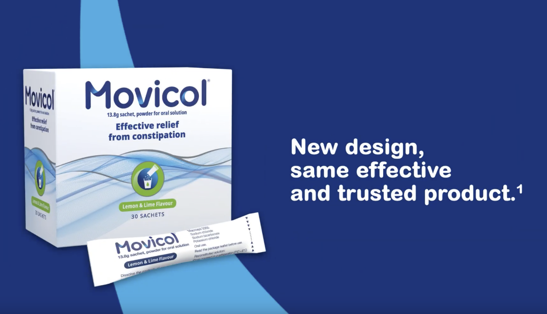 Movicol new pack design video image