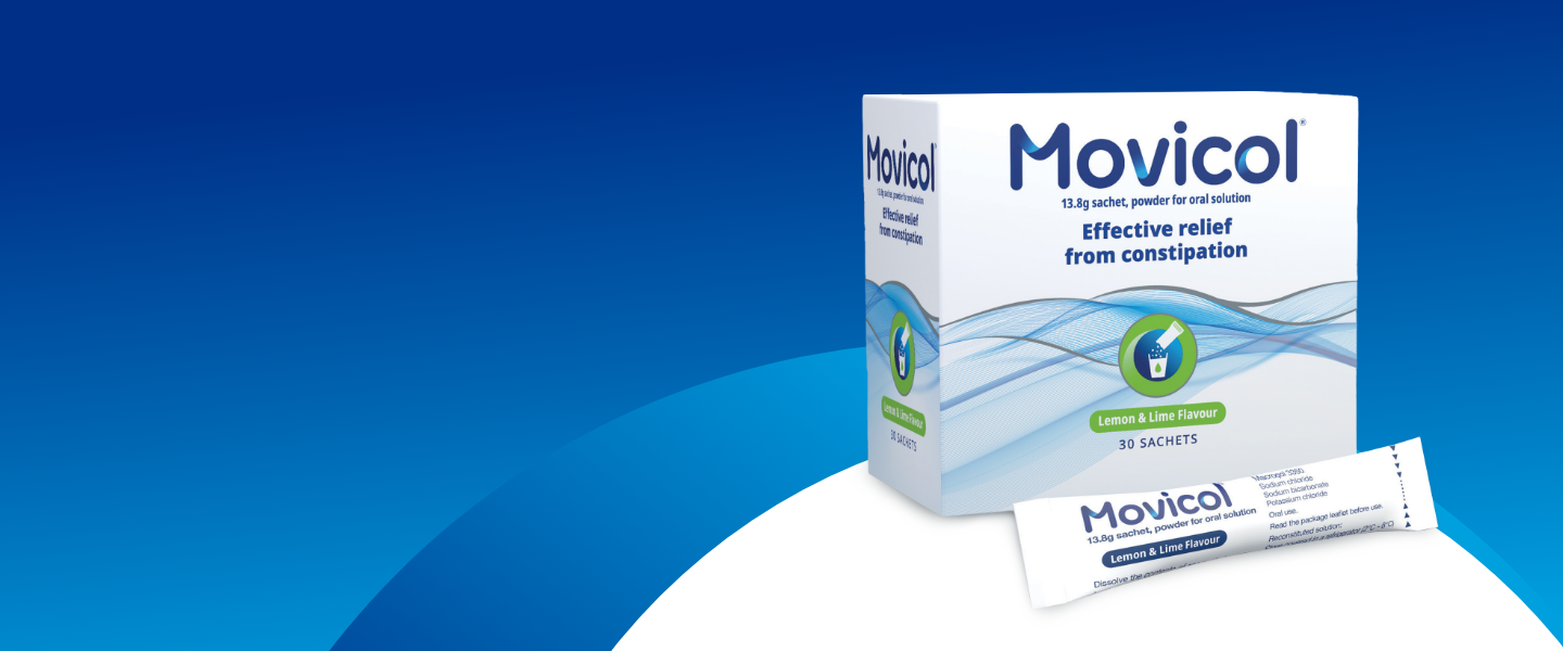 Banner image of  Movicol packshot effective constipation relief