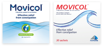 Movicol old packaging vs. new packaging